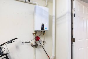 tankless water heater in garage